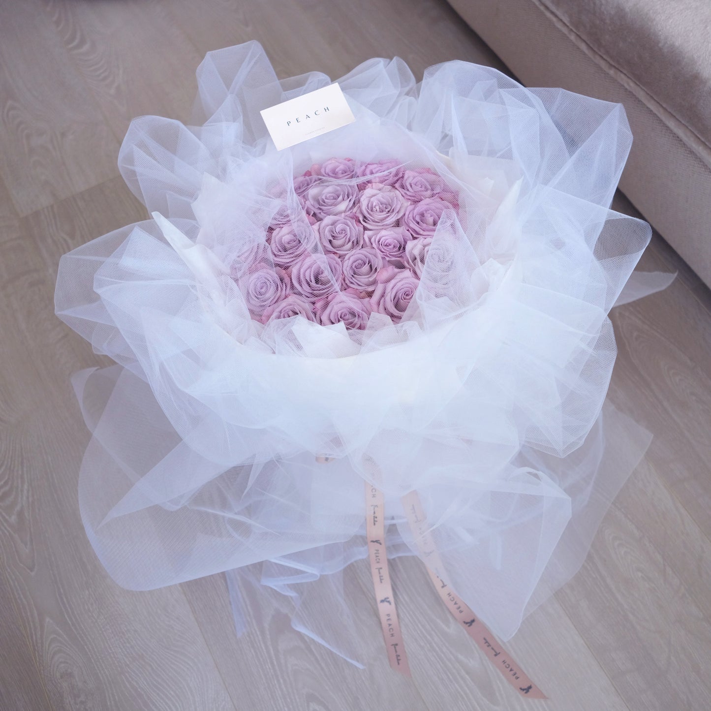 Lilac Rose Chiffon Round Bouquet