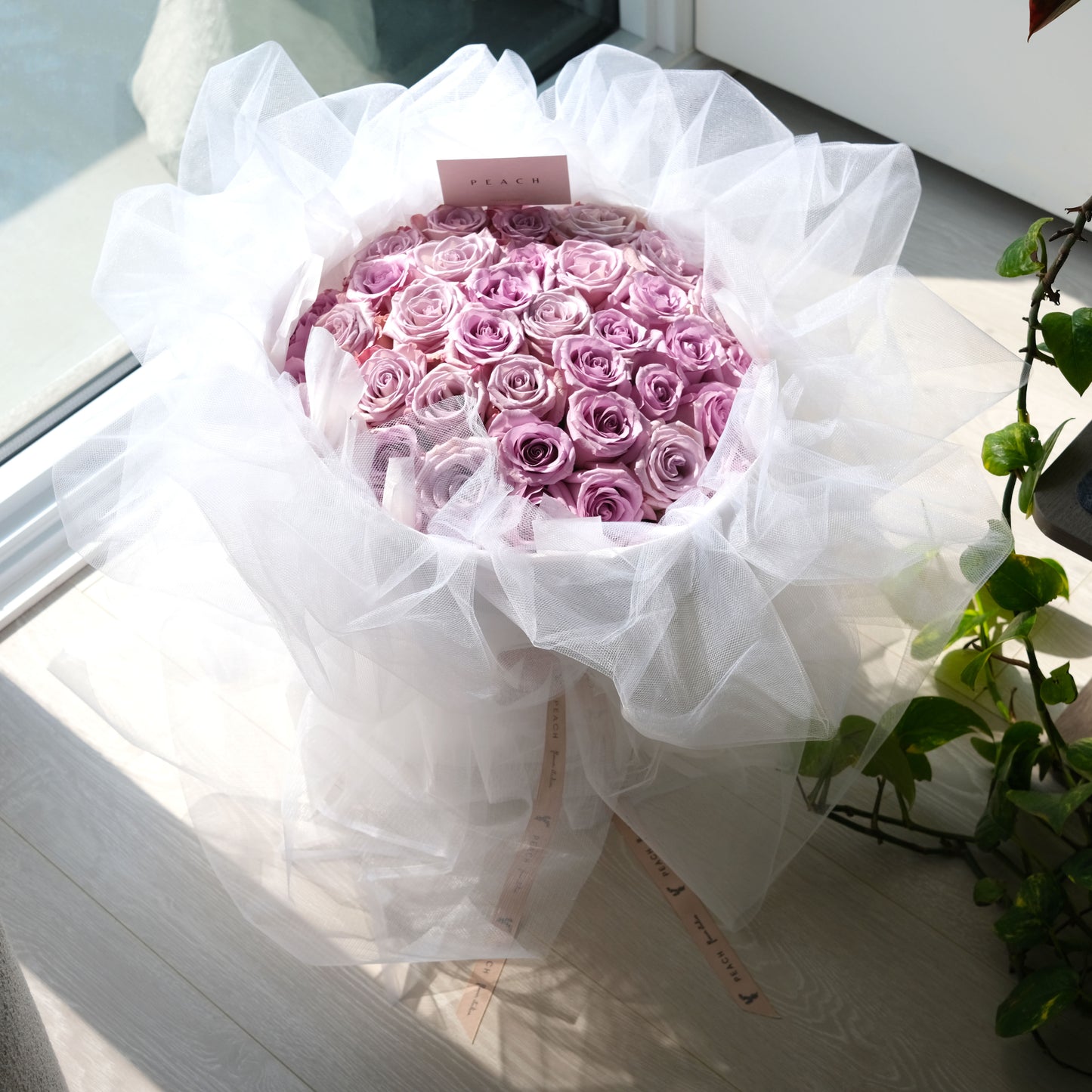 Lilac Rose Chiffon Round Bouquet