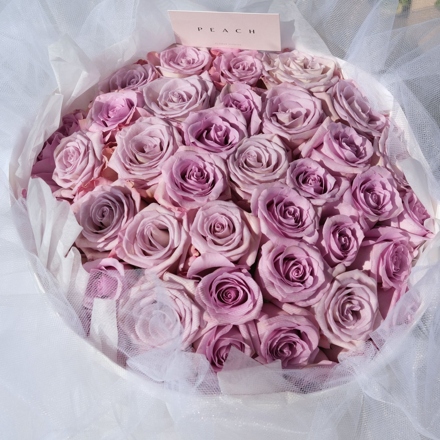 Lilac Rose Chiffon Round Bouquet