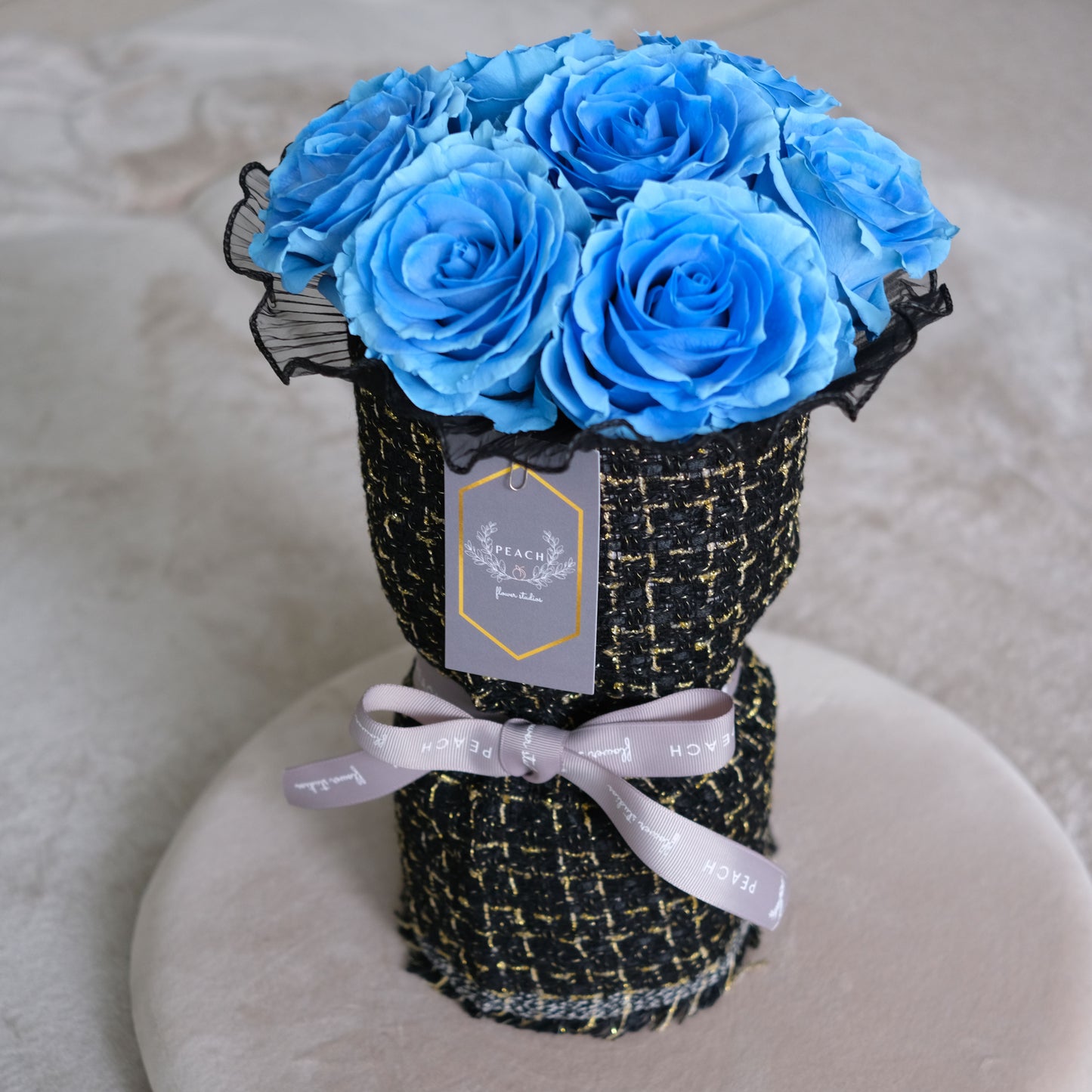 Blue Rose Round Bouquet