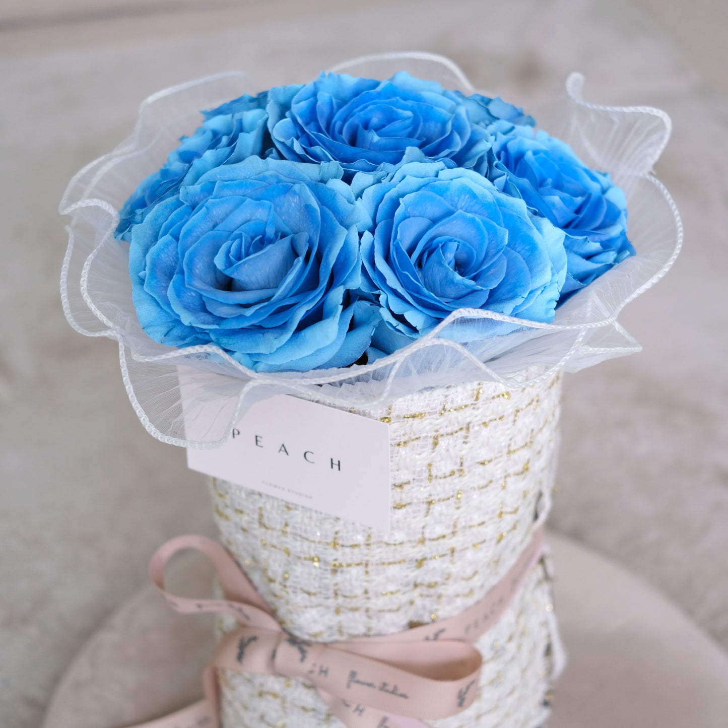 Blue Rose Round Bouquet