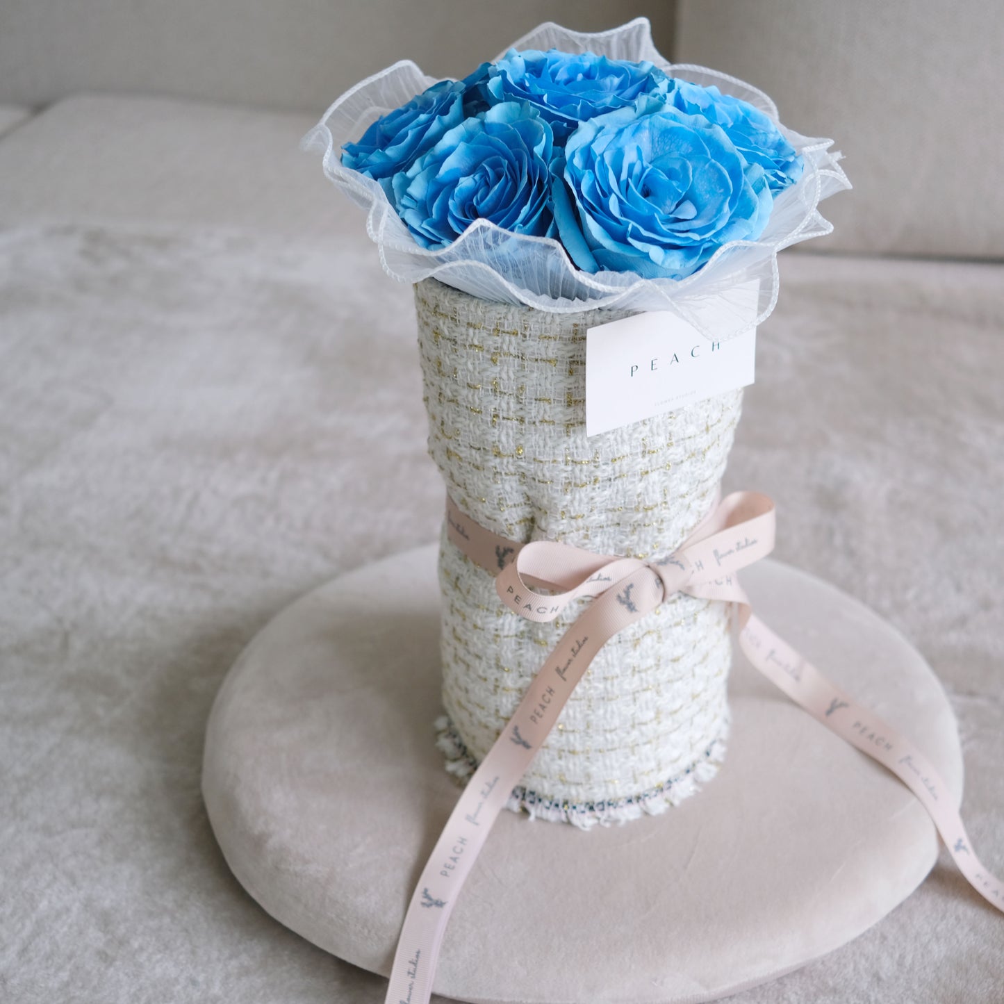 Blue Rose Round Bouquet