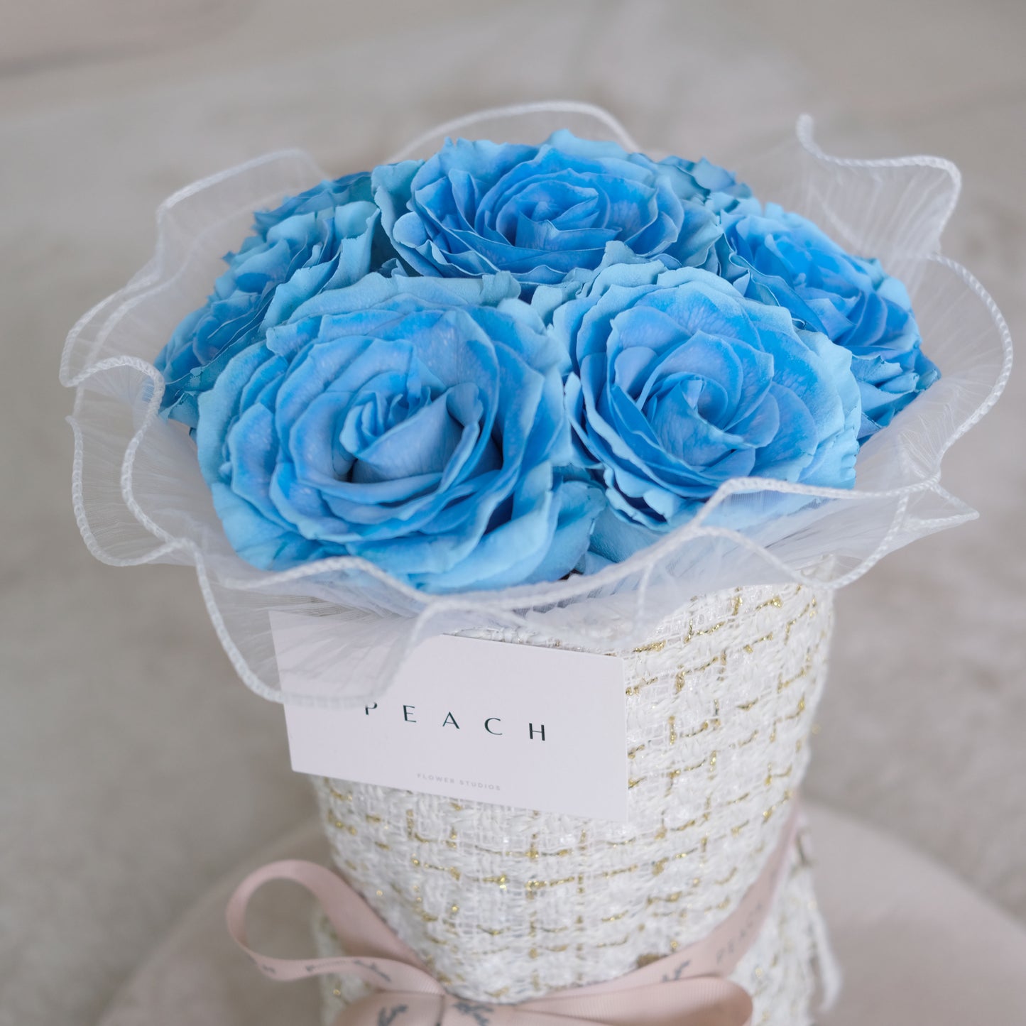 Blue Rose Round Bouquet