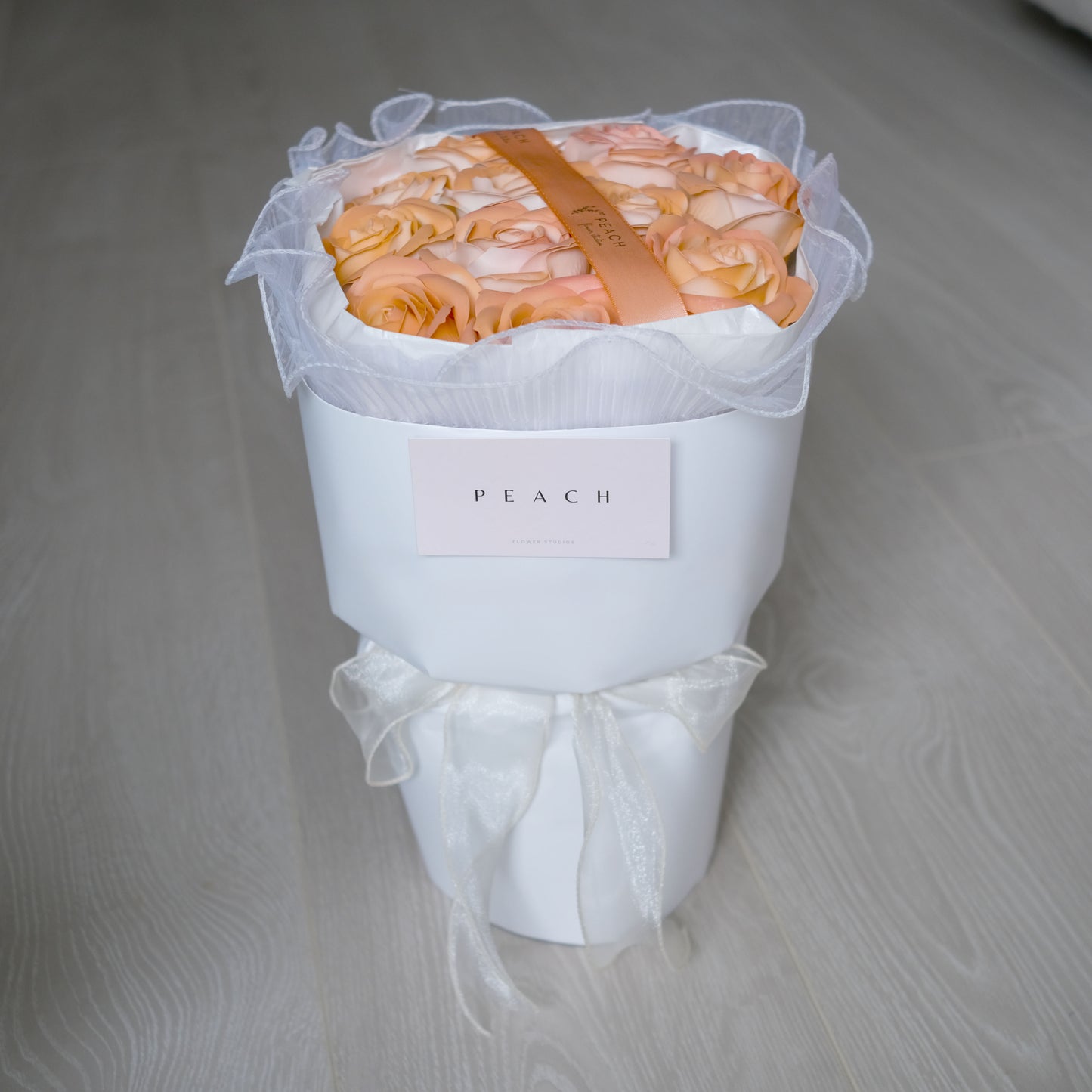 Peach Rose Round Bouquet