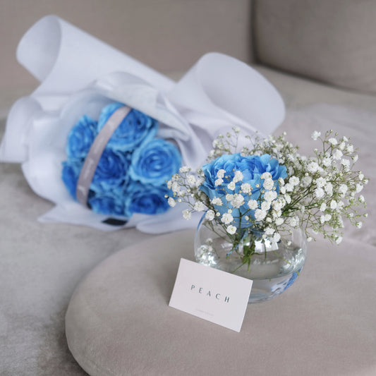 Blue Rose Vase Arrangement
