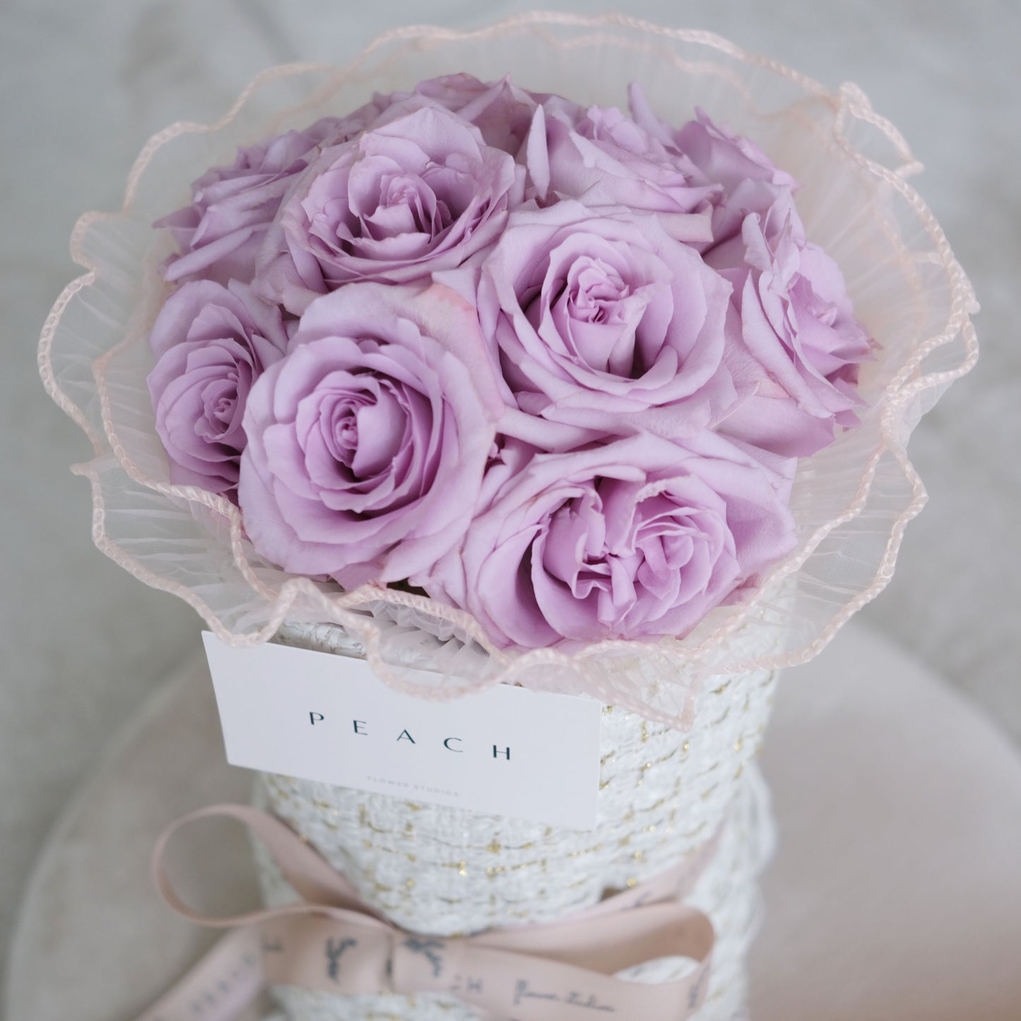 Purple Rose Round Bouquet